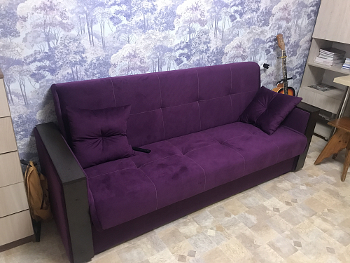 Диван книжка Валенсия микровельвет фиолетовый фото покупателя 2